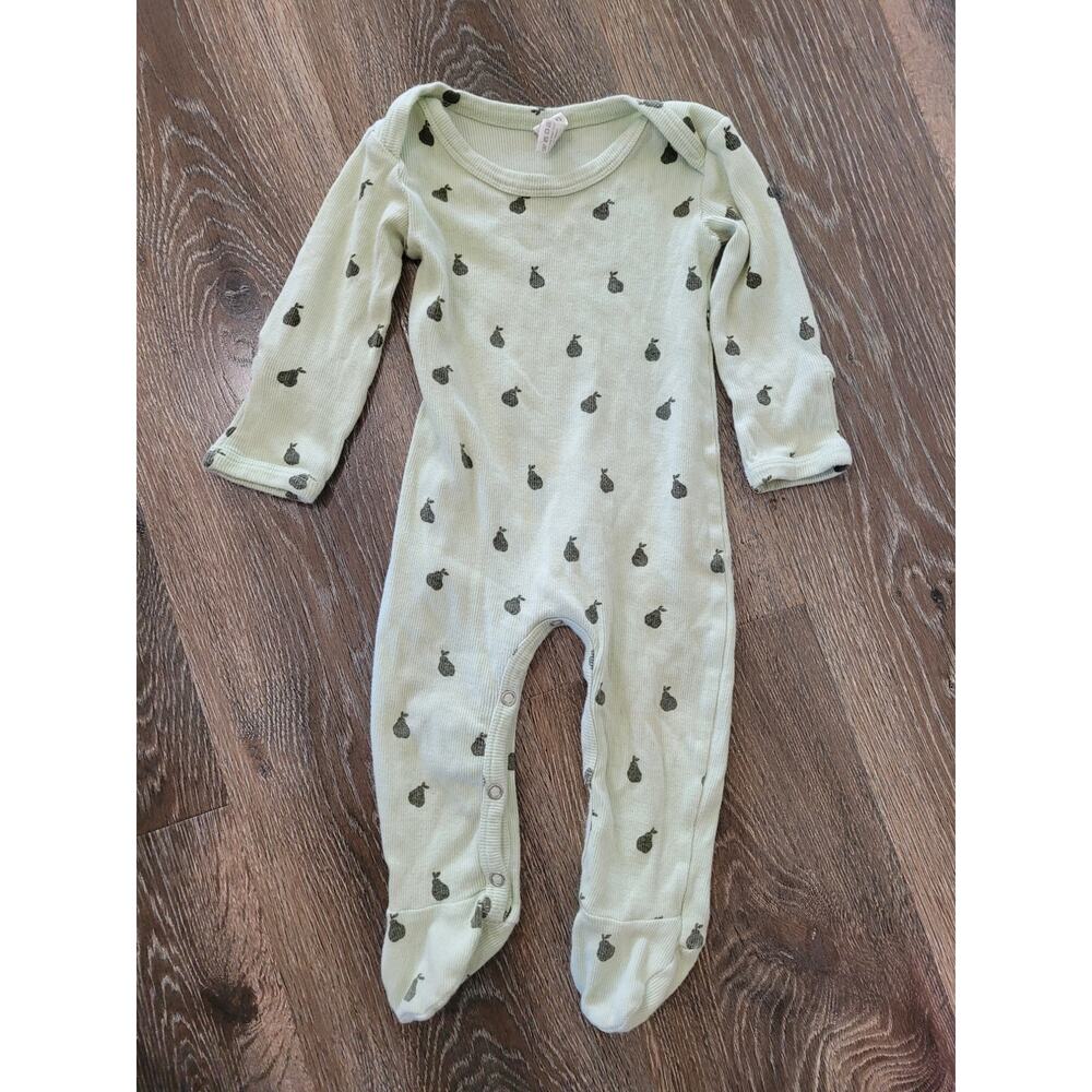 Kate Quinn Baby Pear Green Ribbed Long Sleeve One Piece size 6-9‎ months #8